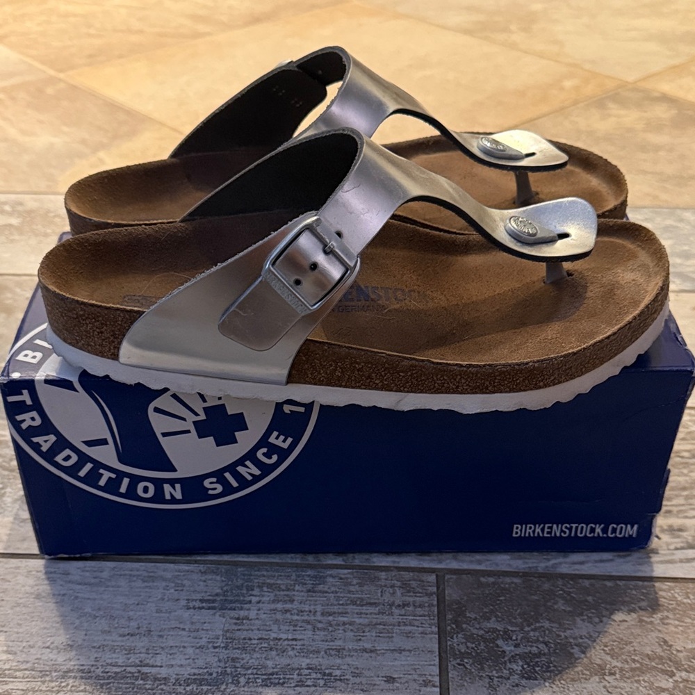 Birkenstock Women's Metallic Silver Sandals
